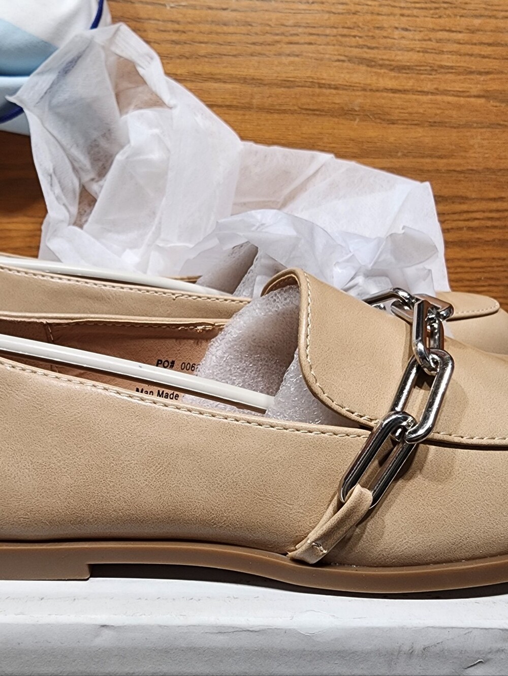 Journee Collection Tan Chain-Trim Loafers
